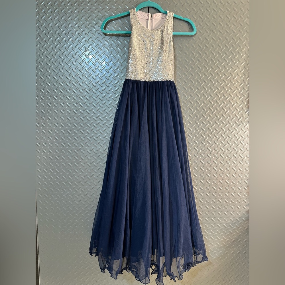 Trixxi Girl Navy and Silver Dress Size 12